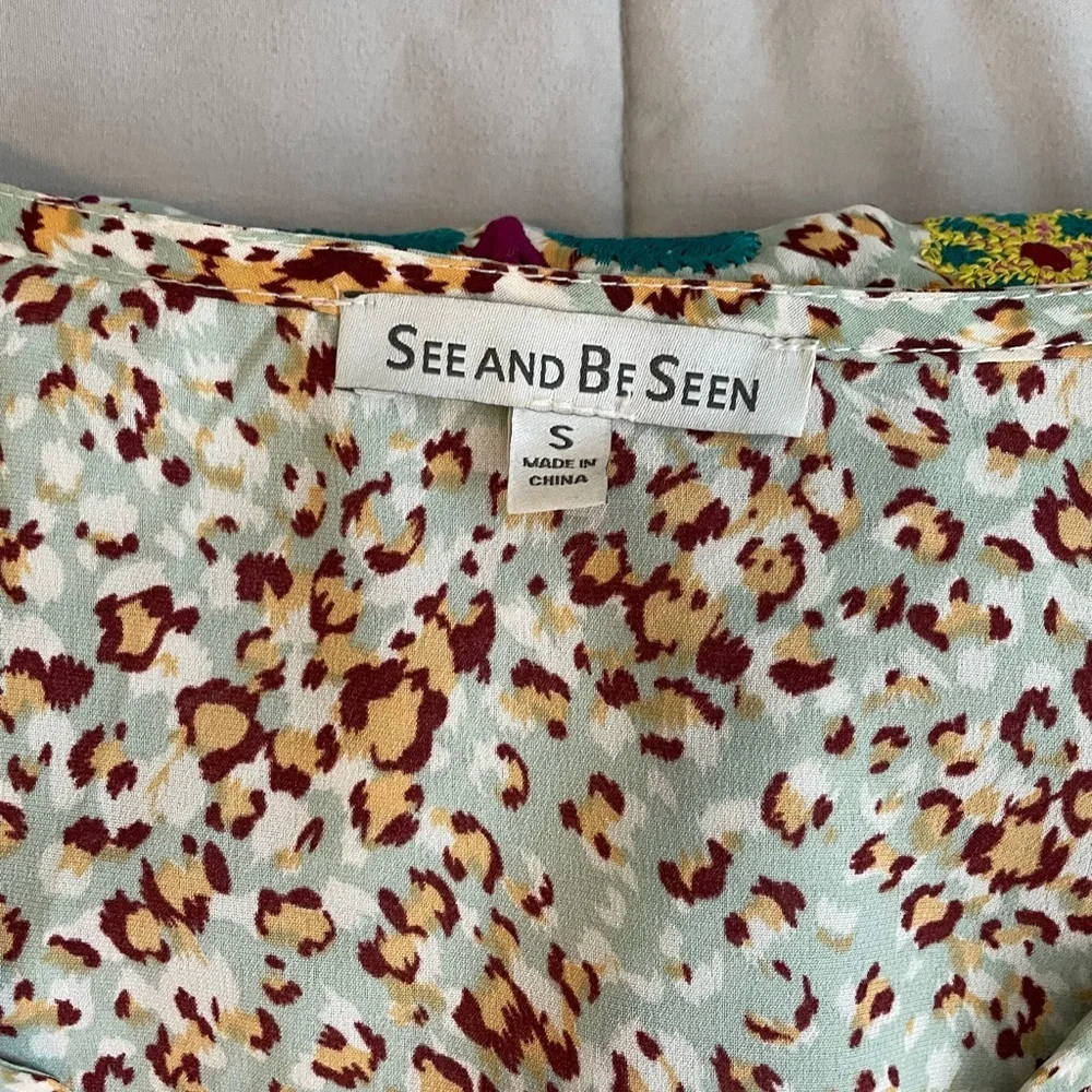 See and Be Seen Floral and Leopard Print Embroidered Midi Dress - Picture 3 of 6